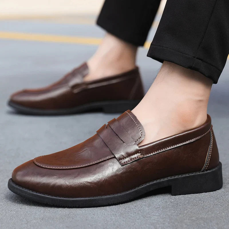 Mens Casual Leather Shoes Comfortable Slip on Loafers Leather Dress Shoe Classic Business Footwear zapatos para hombre chaussure