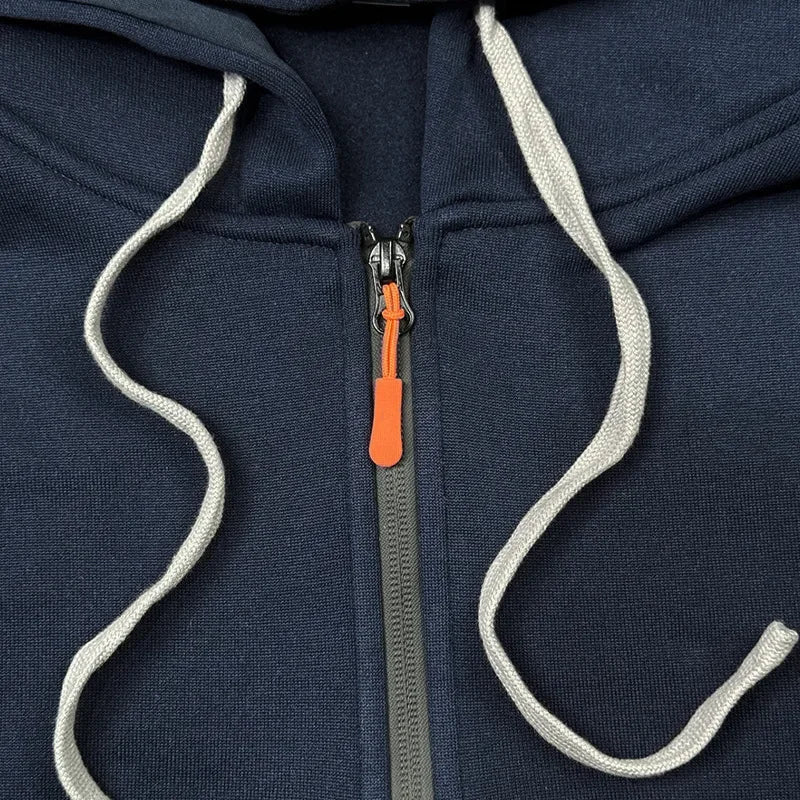 2025 New men's autumn and winter set: Multi-pocket hoodie + sport long pants set, casual men's wear, sportswear and warm set