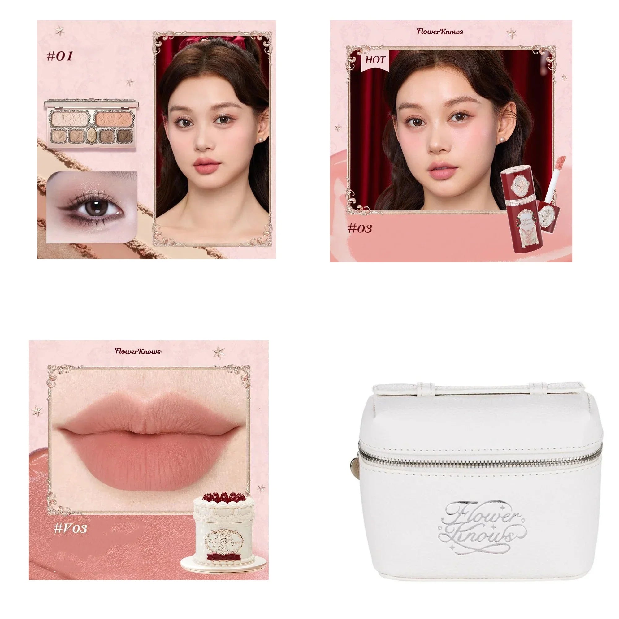 All In One Makeup Set Gift Box Garden Cushion Cream Foundation Matte Blush Long Lasting Velvet Lip Cream With Bag