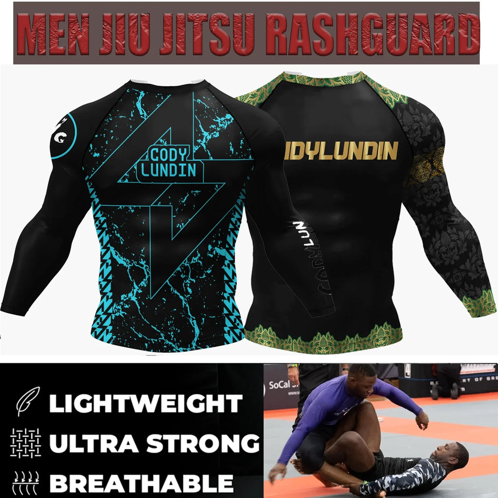 Polyester Sublimation High Elastic Bjj Rash Guard No Gi MMA  Jiu Jitsu Fighting Grappling Compression Shirt OEM Gym Fitness Tops