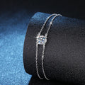 1CT Round Cut Moissanite Solitaire Diamond  Bracelet for Women Men 925 Silver Minimalist Charm Bracelet Wrist Chain Adjustable