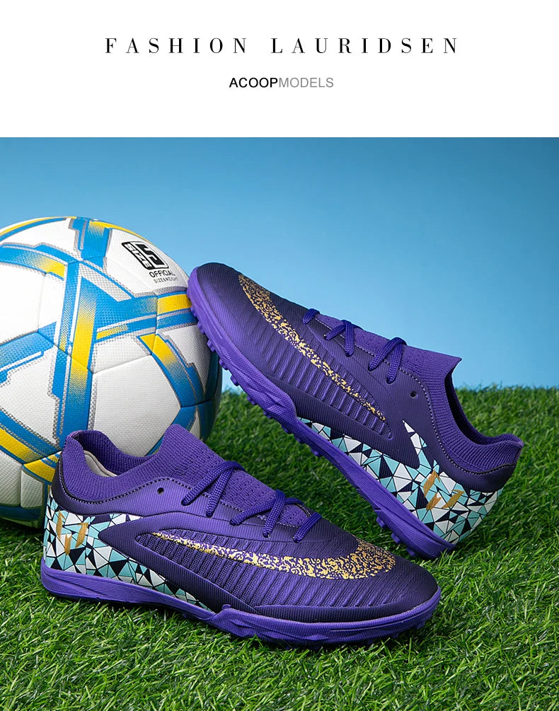 New Kid Match Boys Football Boots Sports Shoes Match Soccer Shoes Outdoor Sneakers Professional Non-Slip Comfortable Unisex