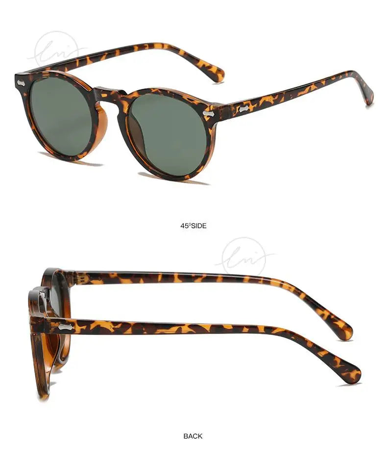 Retro Round Polarized Sunglasses Women Men Classic Leopard Frame Driving Shades Vintage Sun Glasses Unisex UV400 Gafas De Sol