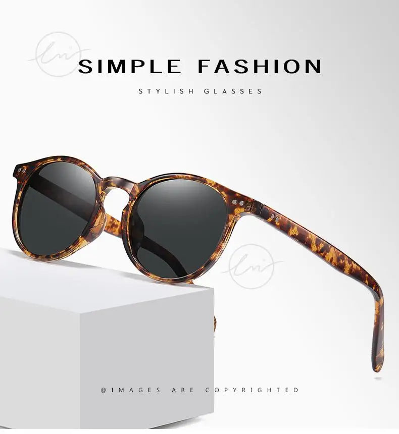 Retro Round Sunglasses Women Men Ultralight TR90 Polarized Unisex Driving Shades Vintage Sun Glasses UV400 Gafas De Sol