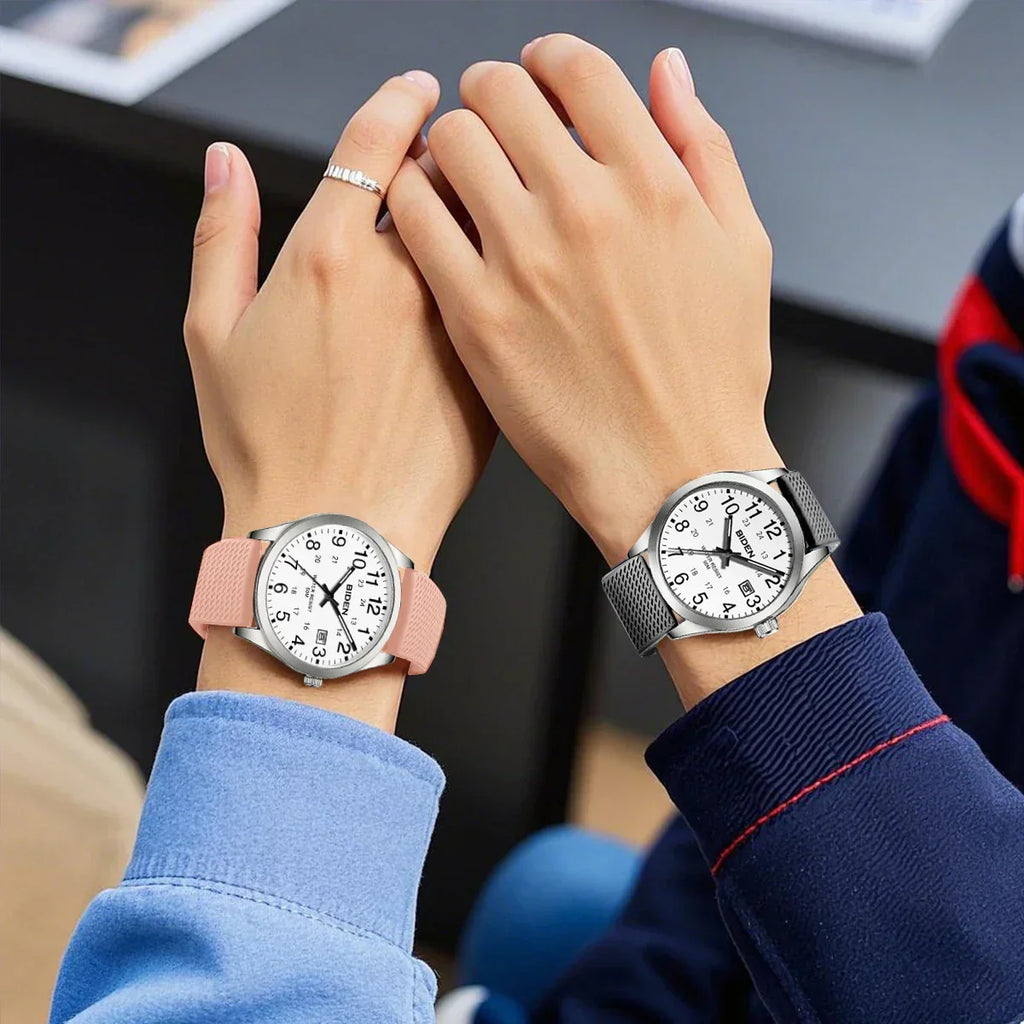 Men's Watch Simulated Quartz Sports Men's and Women's Watch 30 Waterproof Second Hand Luminous Easy to Read Dial