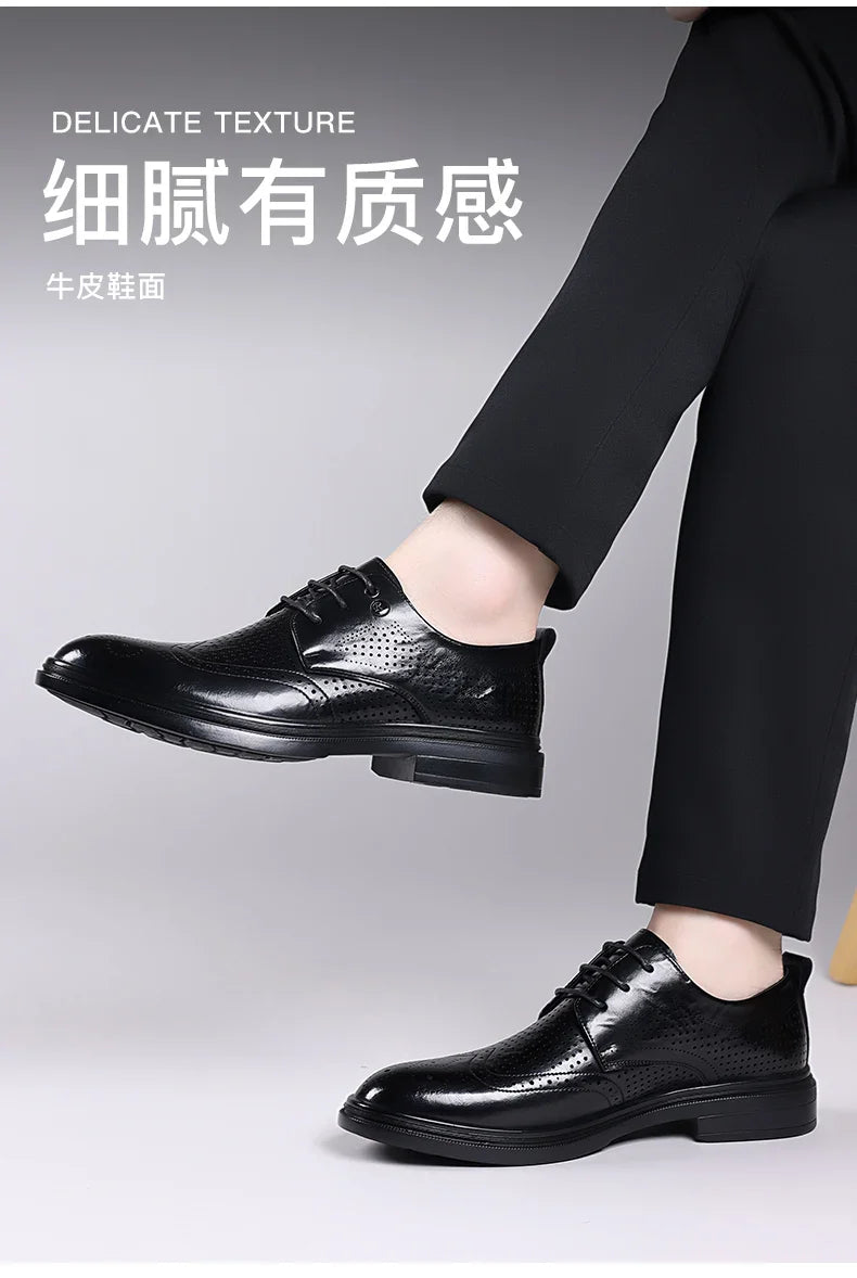 Handmade Men's Oxford Shoes designer Brogue Men Leather Shoes Luxury Fashion Wedding Shoe Business Office Men's Shoes Size 38-44