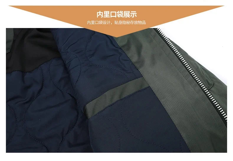 men's autumn winter thickened baseball uniform trendy coat Men's military fan jacket men MA-1 american overalls pilot jacket