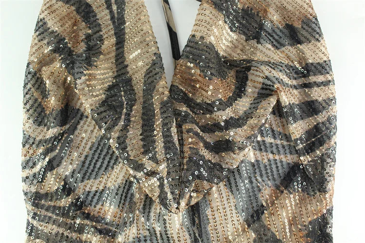 Leopard Printed Bodycon Sheath Party Women Dresses Sleeveless V Neck Backless Outfits Sexy Club Female Vestidos Robes