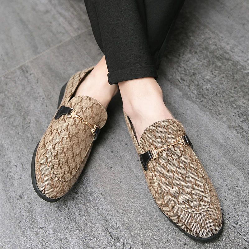Luxury Grey Men's Loafers 2025 Comfortable Flat Moccasin Men Dress Shoes Casual Business Leather Shoes for Men zapatos de cuero