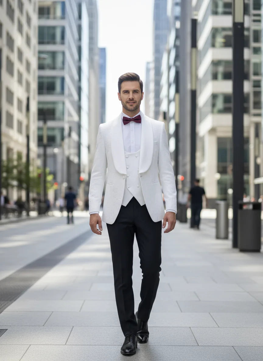 Male Groom Wedding Blazers Retro carving figure Party Dress Tuxedo Prom Suit Fashion Slim Fit (jacket+Vest+Pants）