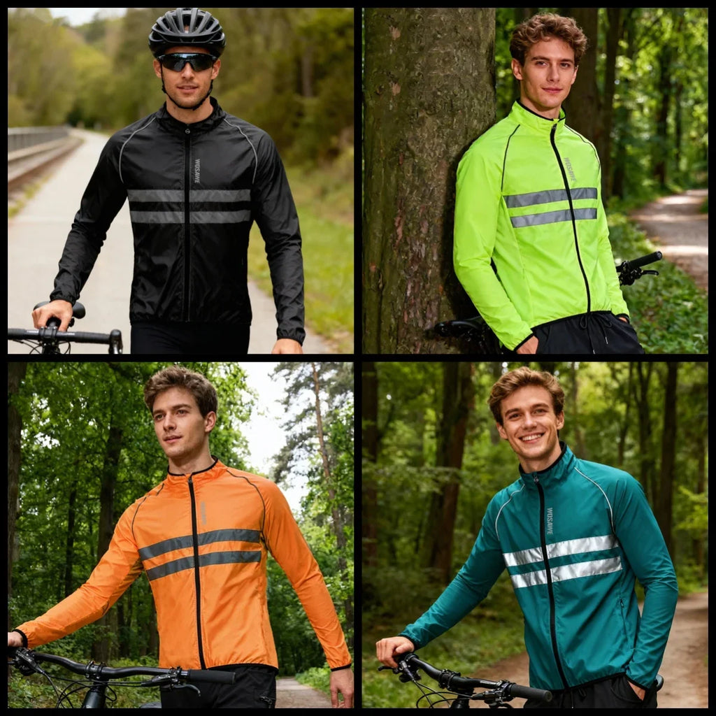 Men Cycling Windbreaker MTB Bicycle Long Sleeve Coat Water Resistant Outdoor Sport Jersey Bike Jacket Cycling Clothing