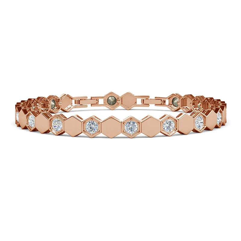 Jewelry Embellished with Premium Swarovski Crystals Bracelet  for Women Quality Brass with 18K White Gold Plated