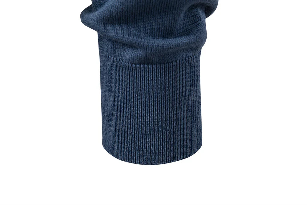 2025 Modern V-neck Polo Men Solid Color Long Sleeve Fashion Forward Cut Luxury Business Social Premium Sweaters Male