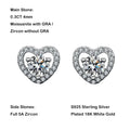 New In 0.3CT 4mm D Color Moissanite Stud Earrings For Women Party 925 Sterling Silver Pass Diamond Test Heart Shape Earring