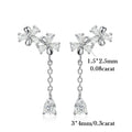 Waterdrop Long Full Moissanite Drop Earrings for Women 100% S925 Silver 0.3carat Pear Cut Lab Diamond Earring with Certificate
