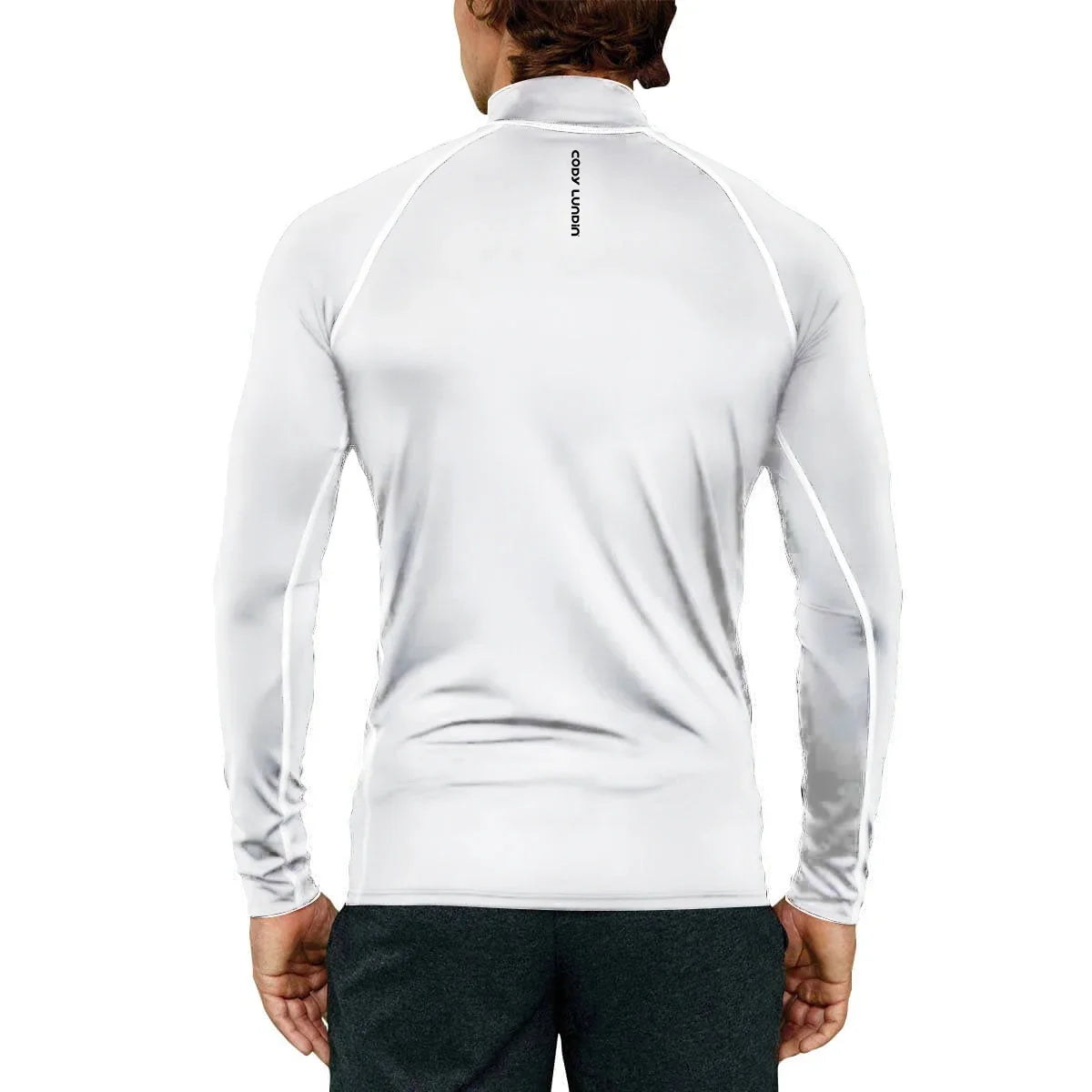 Cody Lundin Men's Long Sleeve Rashguard UPF 50+ UV Protection Fabric T Shirts Lightweight White Compression Gym Surf Swim Shirts