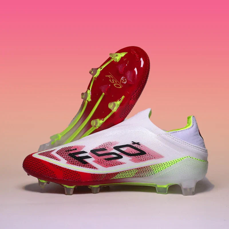 Pro Without-lace F50 Mens Soccer Shoes Boys Training Non-Slip Turf Soccer Cleats TF/FG Football Sneakers Chuteira Campo 35-45