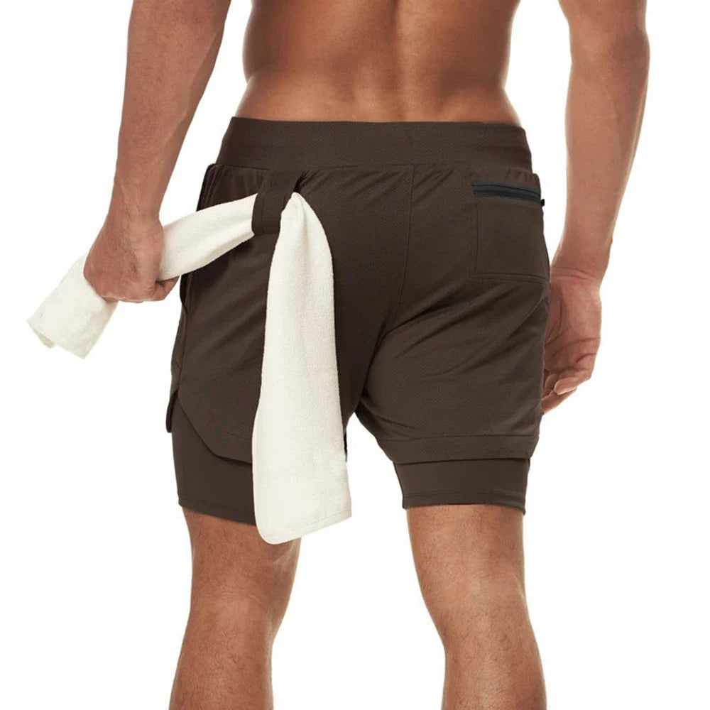 Plus 5XL Men's Fitness Shorts 2 IN 1 Jogger Streetwear Shorts Gym Bodybuilding Breathable Quick Dry Running Shorts Huge Size