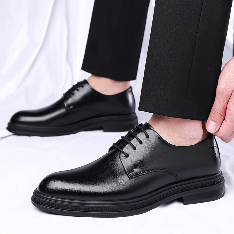 Men's Formal Leather Shoes Lace Up Breathable Non-slip Rubber Sole Lightweight Comfortable Dress Shoes Office & Special Occasion