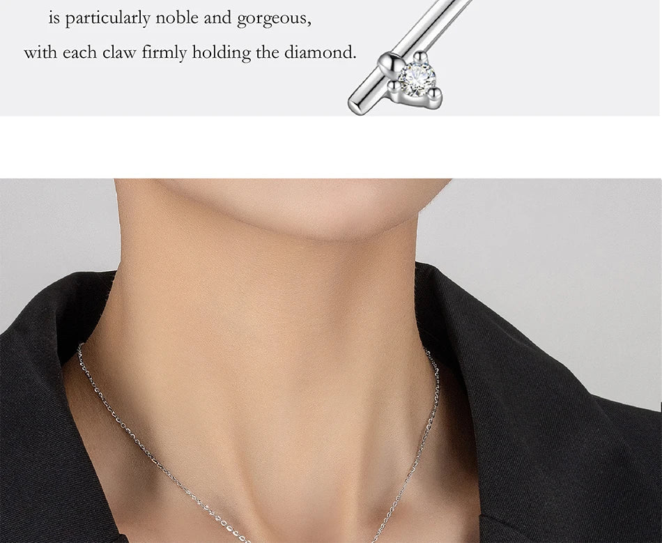 All Moissanite Necklace for Women S925 Pure Silver Laboratory Diamond Key Pendant Luxury Fashion Jewelry Party Gift