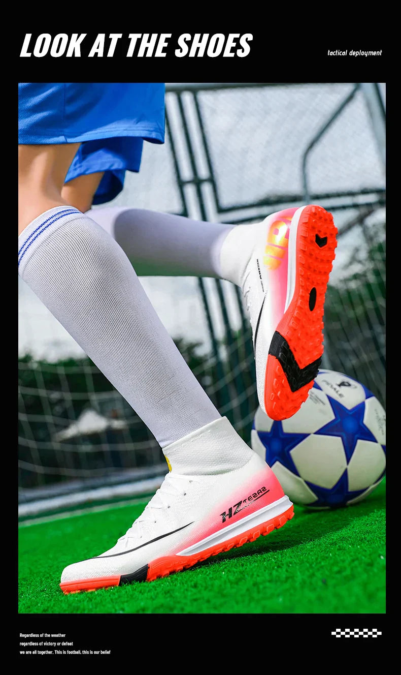 New Men Soccer Shoes Breathable Cleats Football Boots Training Boys Long Spikes Adult Outdoor Sport Non Slip Match Comfortable