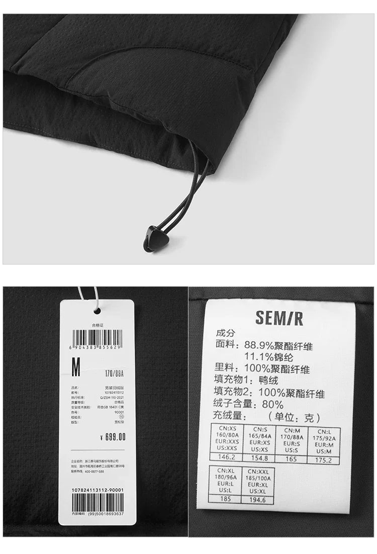 Down Jacket Men 2024 Winter New Outdoor Texture Printed Coat Loose Raglan Sleeve Stand-Up Collar Trendy Down Jacket