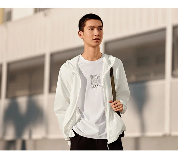 Jacket Men 2024 Summer New Coat Simple Solid Color Hooded Couple Wear Rotator Sleeve Light Sun Protective Clothing