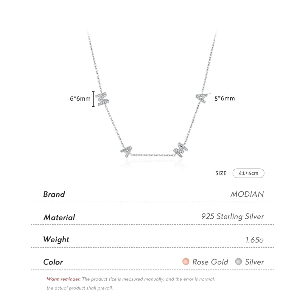925 Sterling Silver Classic Letters MAMA Pendant Necklaces Rose Gold Color Link Chain For Women Jewelry Christmas Gifts