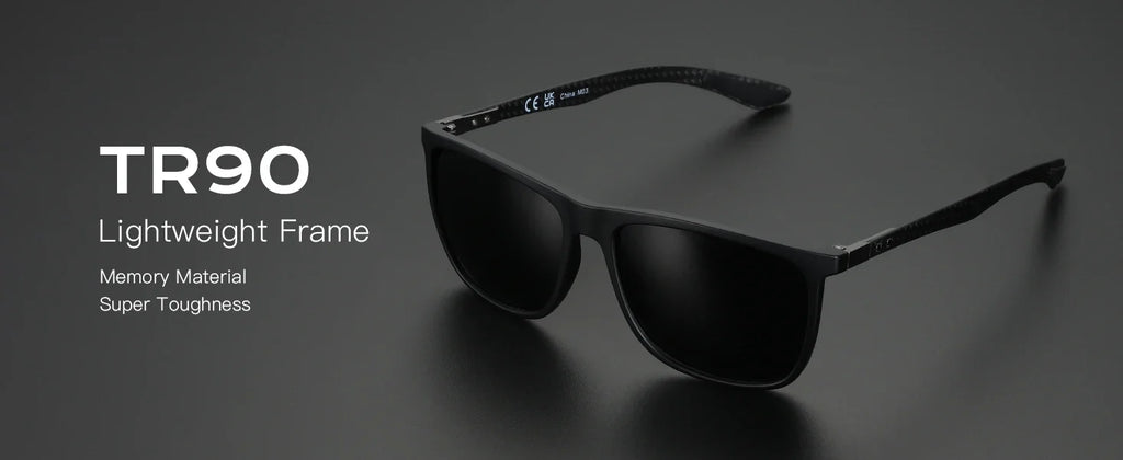Square Polarized Sunglasses for Men Ultralight Carbon Fiber Sun Glasses Driving Fishing Golf Sports UV400 Protection