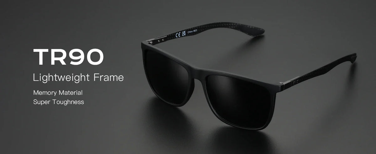 Square Polarized Sunglasses for Men Ultralight Carbon Fiber Sun Glasses Driving Fishing Golf Sports UV400 Protection