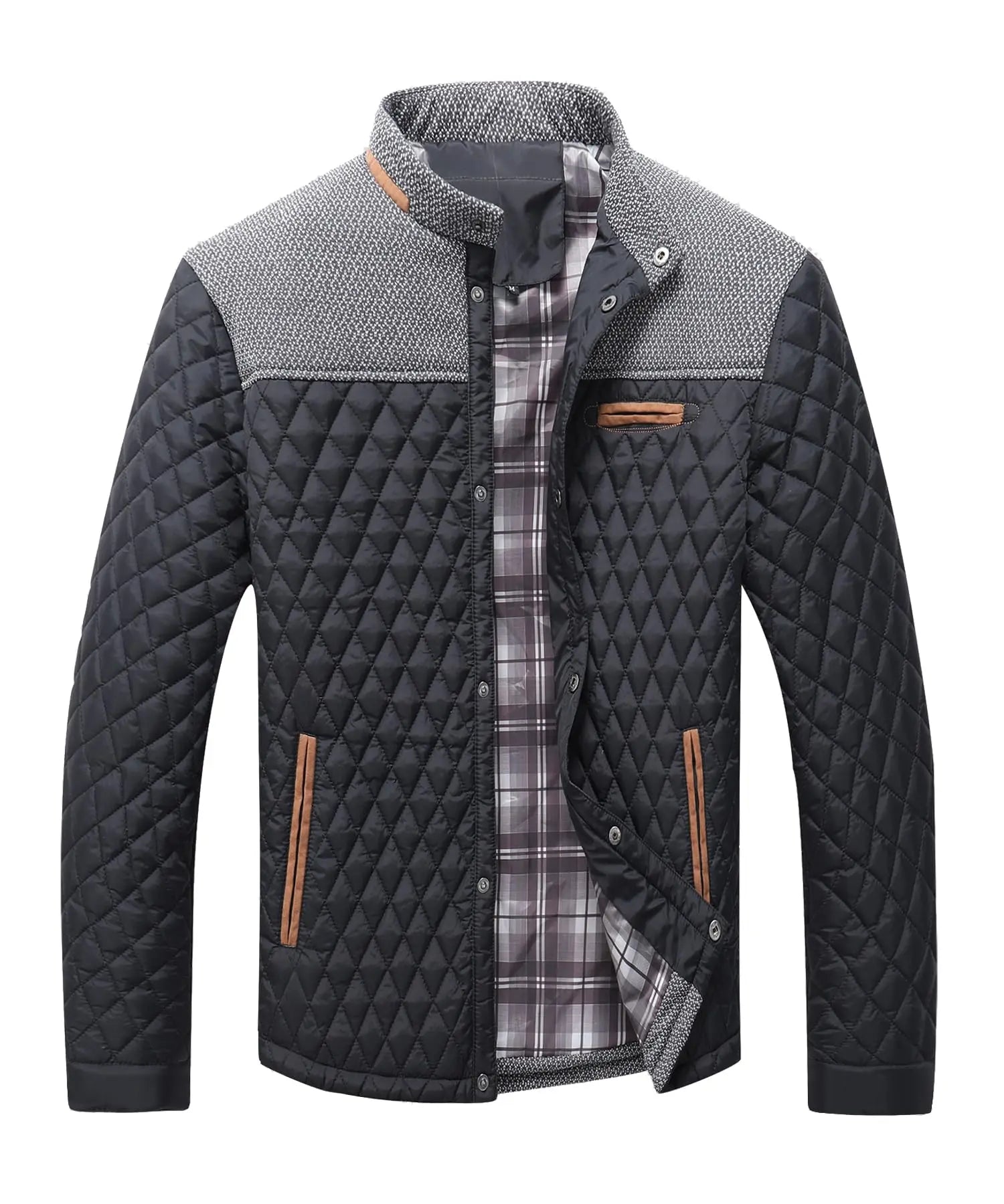 Men's Jackets Casual Bomber Coat Diamond Quilted Puffer Down Lightweight Casual Button Down High Quality Overshirt Us Size