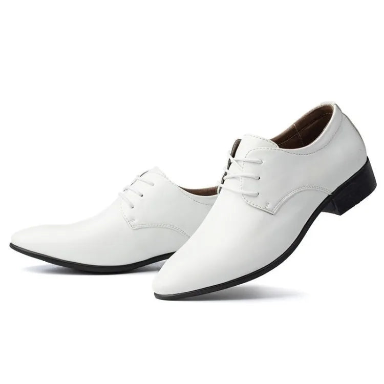 Men's Red Patent Leather Wedding Groomsmen Shoes Low Block Heel Business Formal Dress Shoes Trendy Casual Footwear