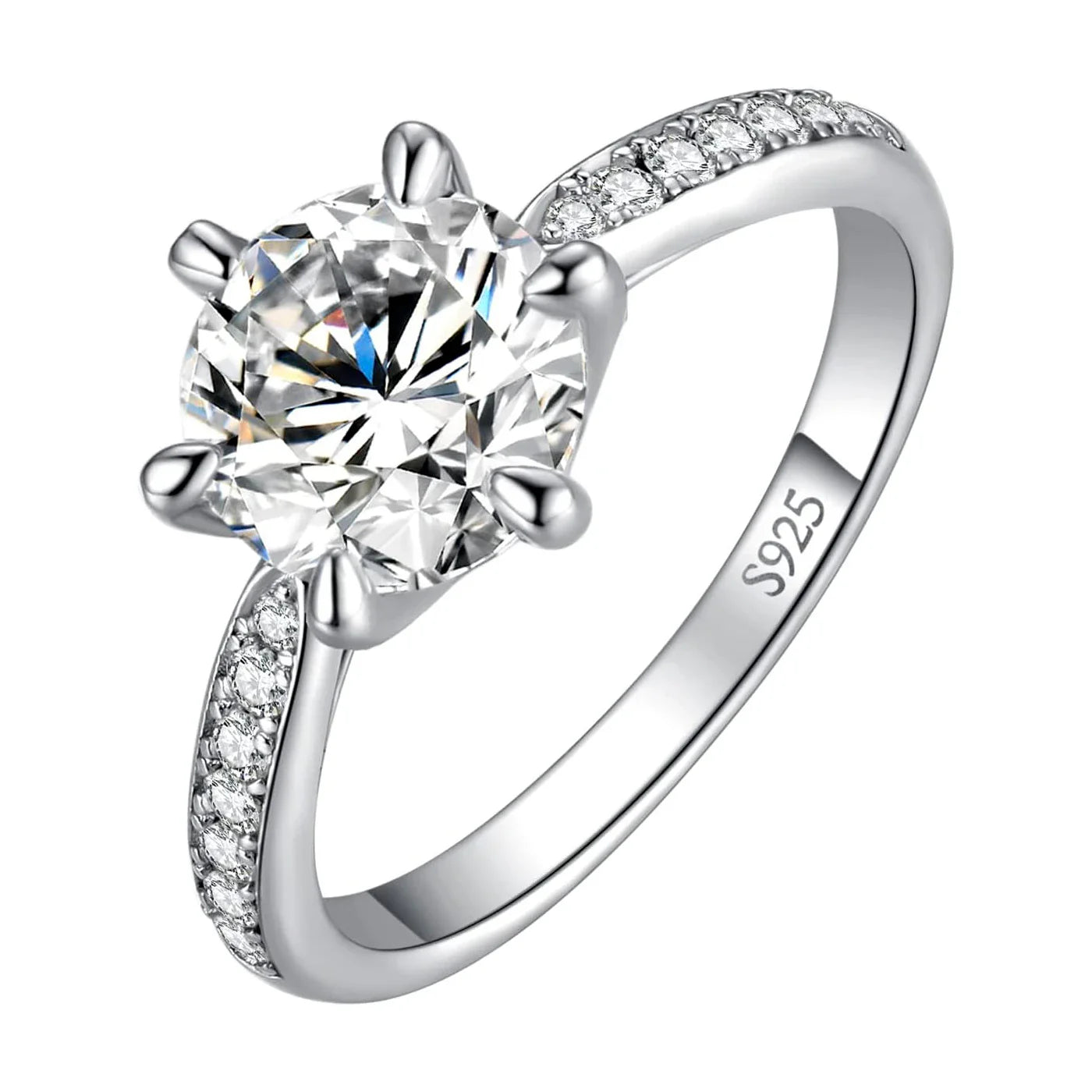 Classic 1-carat Moissanite Ring with Certificate Laboratory Diamond Rings Women Wedding Jewelry 18K Gold Plated S925 Silver