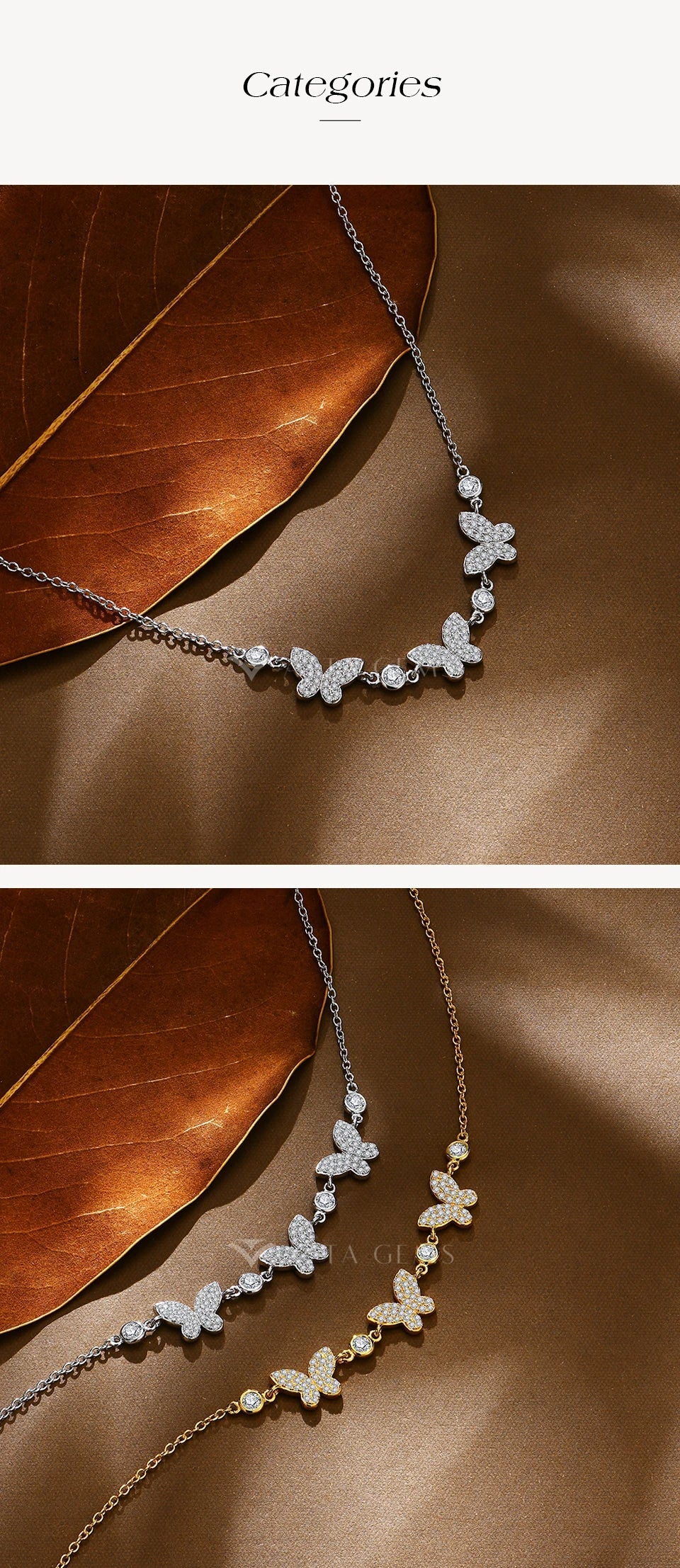 Luxury Butterfly Moissanite Necklace S925 Silver 18K Gold Plated DVVS1 Diamond Wedding Bride Pendant Gift For Women New
