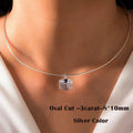 2/3Carat Round/Oval/Princess/Pear Cut Moissanite Pendant Necklace 925 Sterling Silver Solitaire Diamond Neck Chain for Women