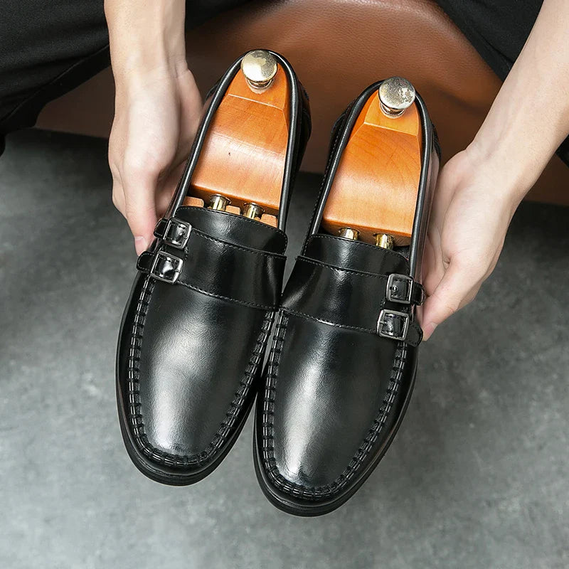 Business men's loafers Comfortable flat bottomed Elegant gentleman style Daily work Outdoor leisure street 38-46 leather shoes
