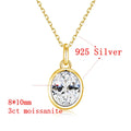 AU585 Gold 14K Oval Cut Moissanite Bezel Pendant Necklace for Women Wedding Party Fine Jewelry Valentine's Day Gift