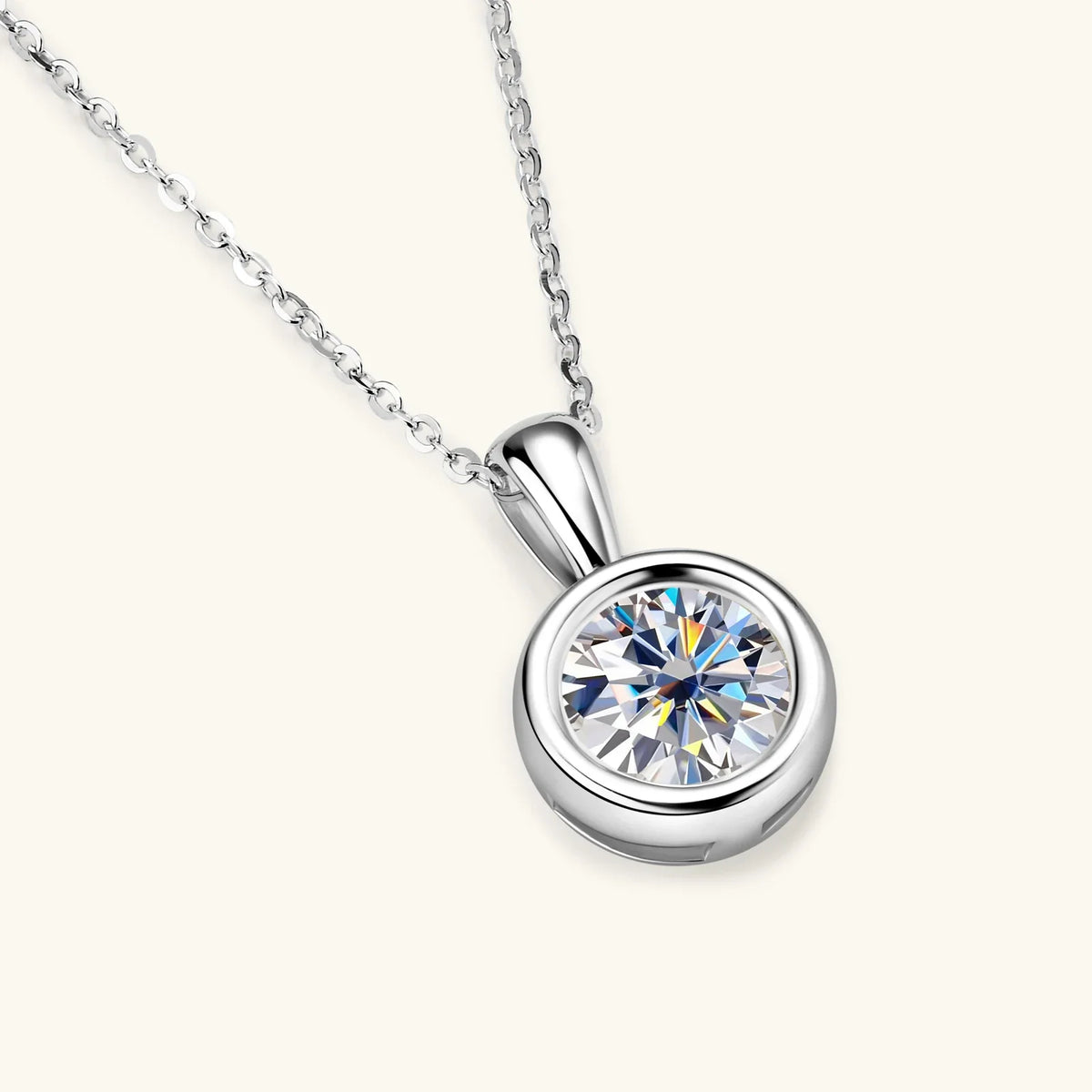 GRA Certified 2CT Moissanite Pendant Necklaces 925 Sterling Silver Solitaire Necklace Chain For Women Jewellry Gift