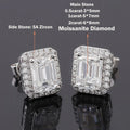 0.5/1/2ct Emerald Cut Halo Moissanite Diamond Stud Earrings 925 Sterling Silver Plated 18k Gold Earring Fine Jewelry for Women