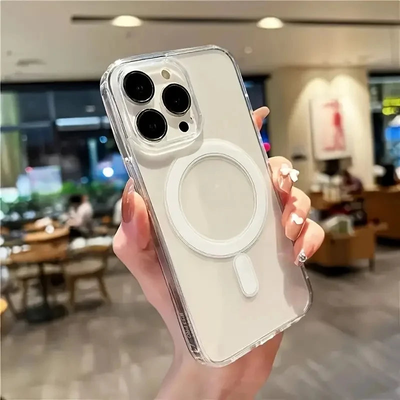 For iPhone 17 ProMax Transparent For Magsafe Magnetic Case for iPhone 17 16 15 14 13 12 11 X XR XS Max Pro Plus Shockproof Cover