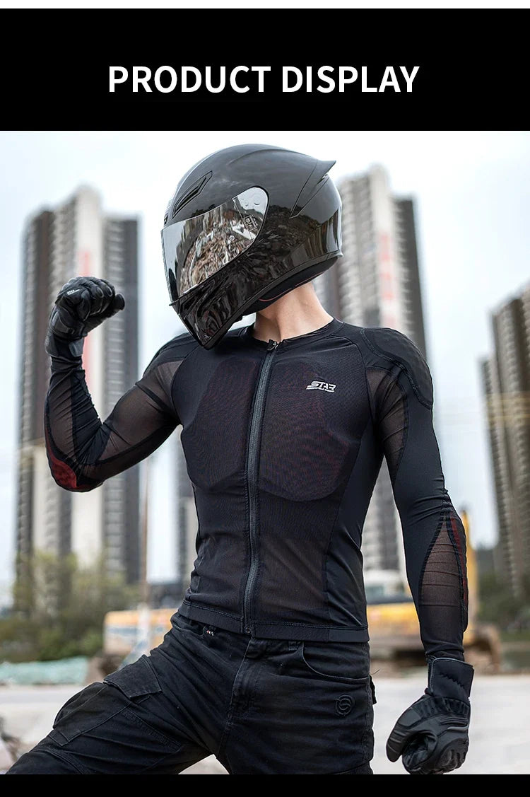 Summer Men Motorcycle Soft Armor Jacket CE Level 2 Moto Body Armor Clothing Male Motocross Protection Riding Protective Gear