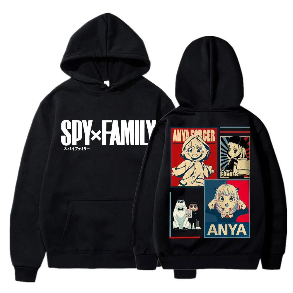 اليابان أنيمي Spy X Family آنيا فورجر هودي للرجال والنساء كاواي مانغا جمالي سويت شيرت صوف كبير الحجم خريف ملابس رياضية كاجوال