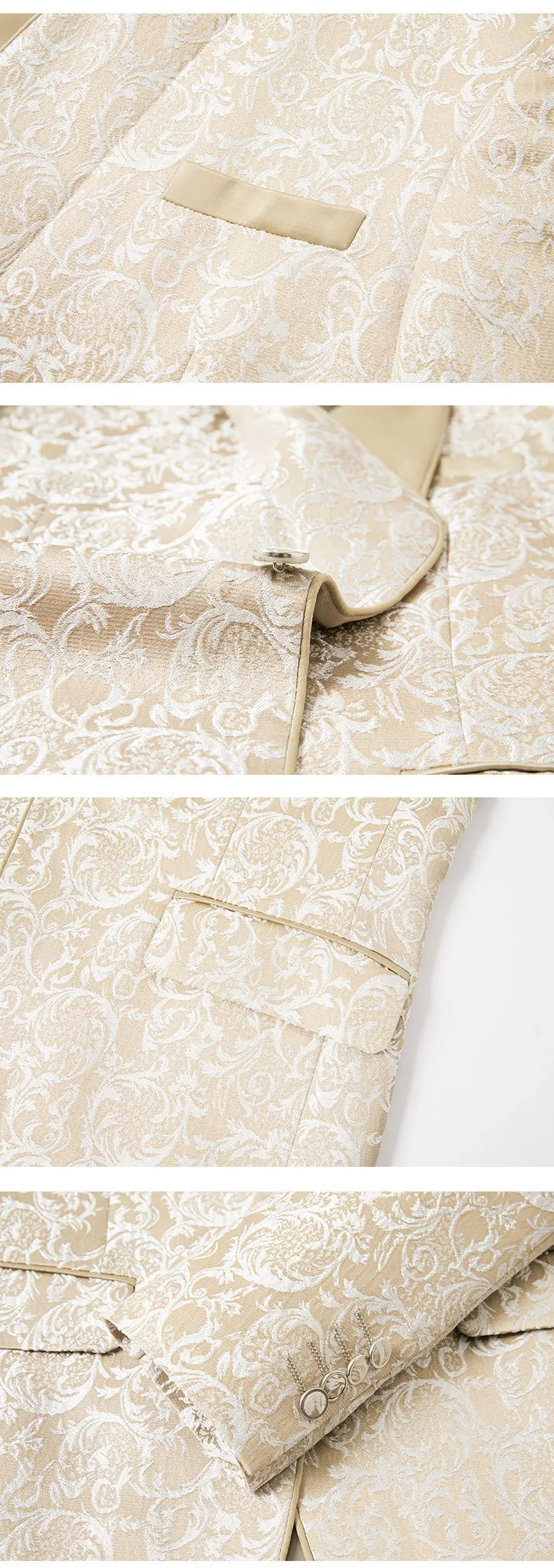 2025 New Large-Sized Jacquard Men's Suit for Wedding Dress, Groom's Suit Set, Host's Performance Costume