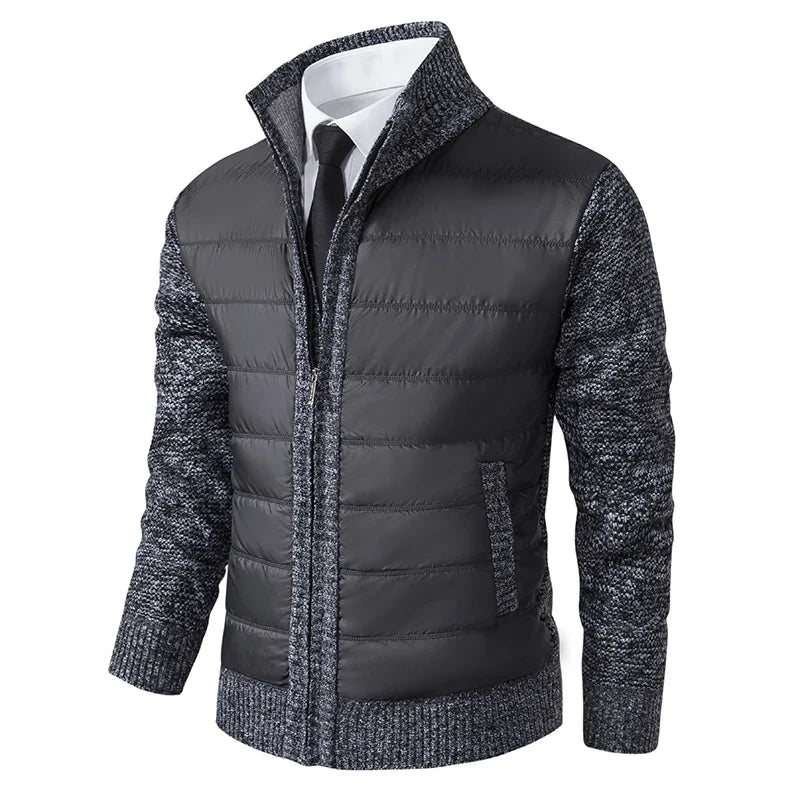 Men Cardigan Sweater Coat 2025 Autumn Winter Korean Warm Thickened Stand Collar Zipper Solid Casual Jacket Fashion Men Clothing