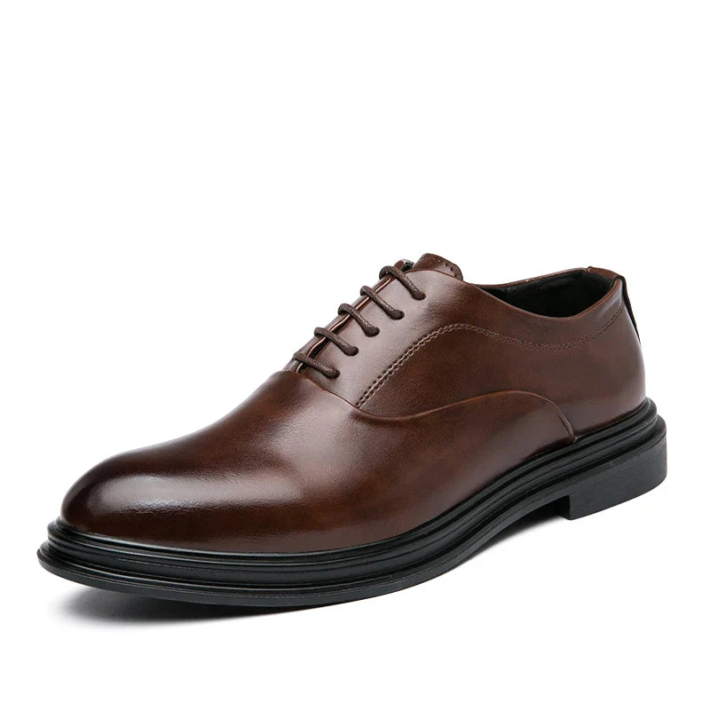 Brand Classic Derby Shoes Leather Man Business Dress Office Leather Shoes Flats Men Fashion Wedding Party Suit Club Shoe Vintage
