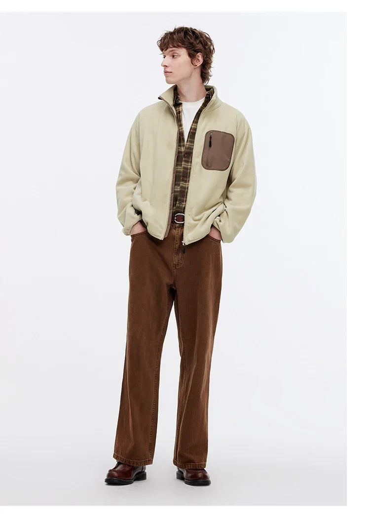 Jacket Men 2025 Autumn New Couple Fleece Anti-Static Casual Top