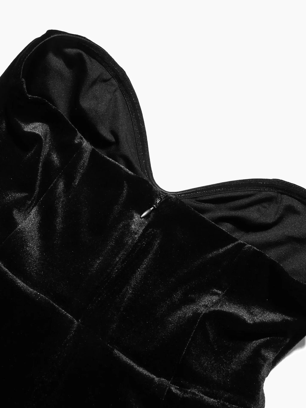 فستان مخملي للحفلات، فستان الكريسماس ورأس السنة، فستان أسود مثير بدون حمالات