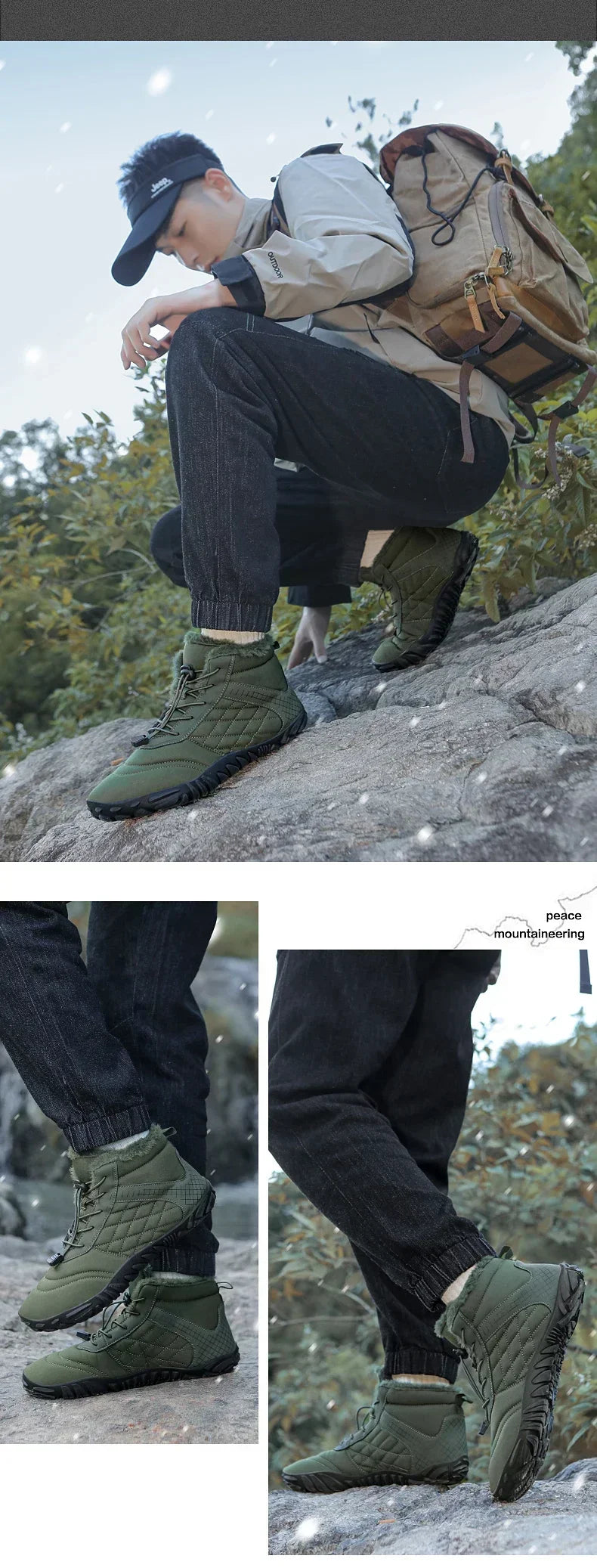 Brand New Winter Boots for Men Women Snow BareFoot Outdoor Non-slip Warm Fur Casual Sneakers Plus Size Ankle Boots Hiking Shoes