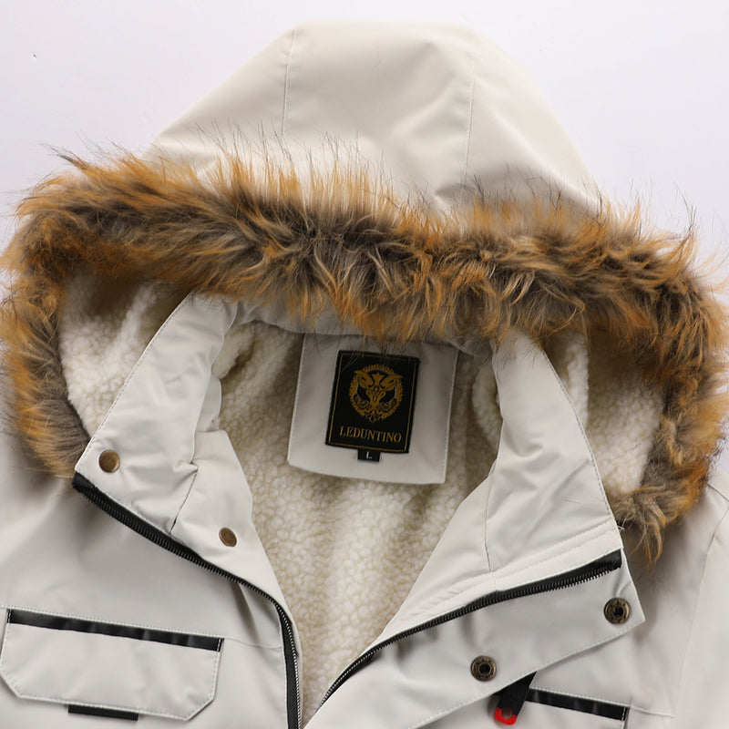 Fashion Men's Casual Windbreaker Jackets Hooded Jacket Man Waterproof Outdoor Soft Shell Winter Coat Clothing Warm Plus Size