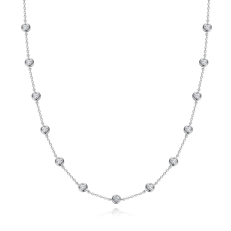 2cttw Genuine Moissanite Tennis Necklace for Women Bubble Full Diamond Pendant Men Chains S925 Sterling Silver Jewelry